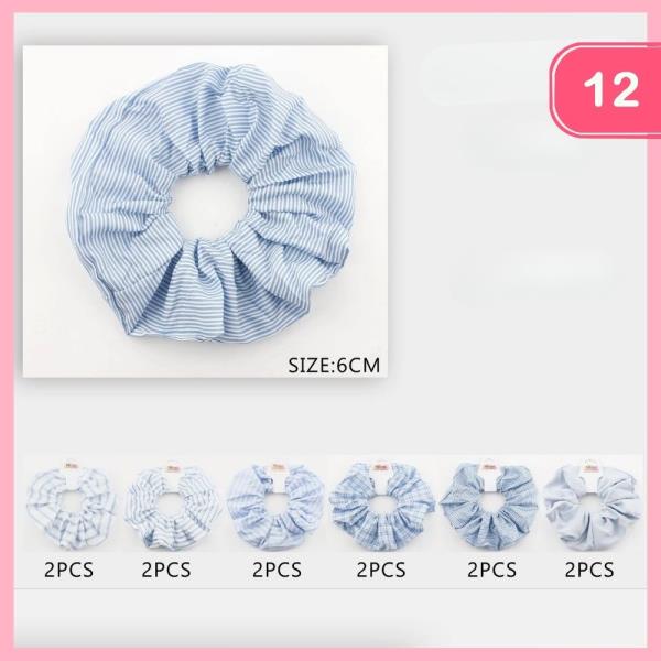 STRIPPED HAIR SCRUNCHIE (12 UNITS)