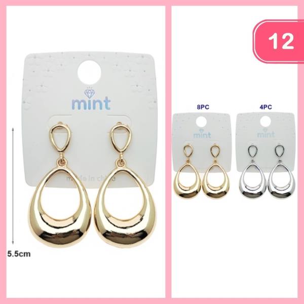 METAL DANGLE EARRINGS (12 UNITS)