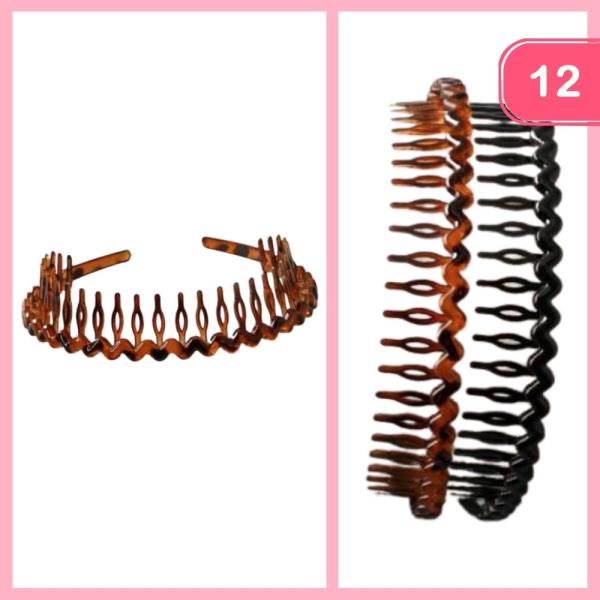 WAVY COMB BACK HEADBAND (12 UNITS)