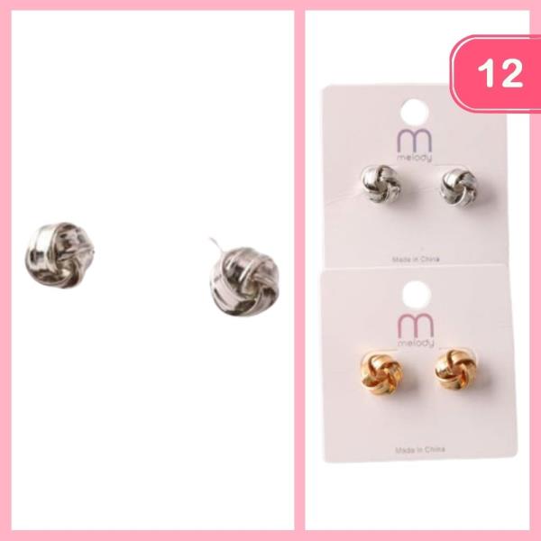 METAL RIBBON WOVEN POST EARRING (12 UNITS)