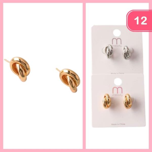 METAL TWISTED HUGGIE EARRING (12 UNITS)