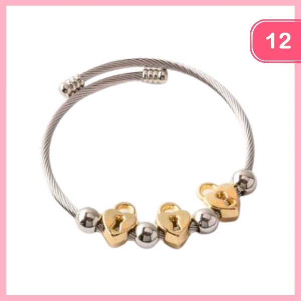 LOCKET BEAD COIL WRAP BRACELET (12 UNITS)