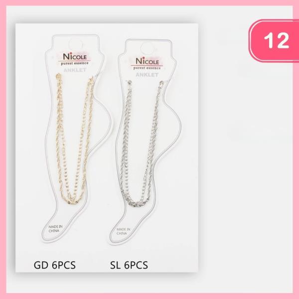 LAYERED CHAIN ANKLET (12 UNITS)