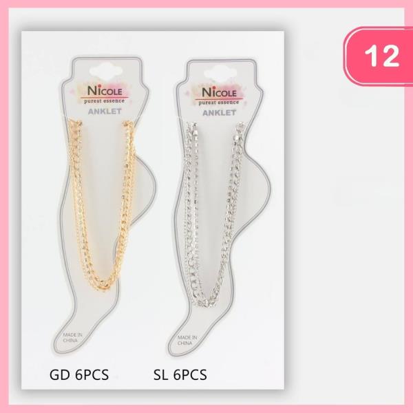 LAYERED CHAIN ANKLET (12 UNITS)