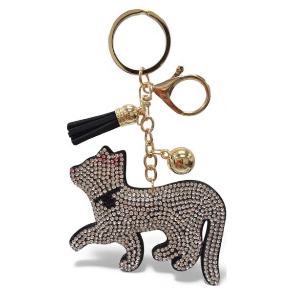 RHINESTONE WHALE KEYCHAIN WITH TASSEL