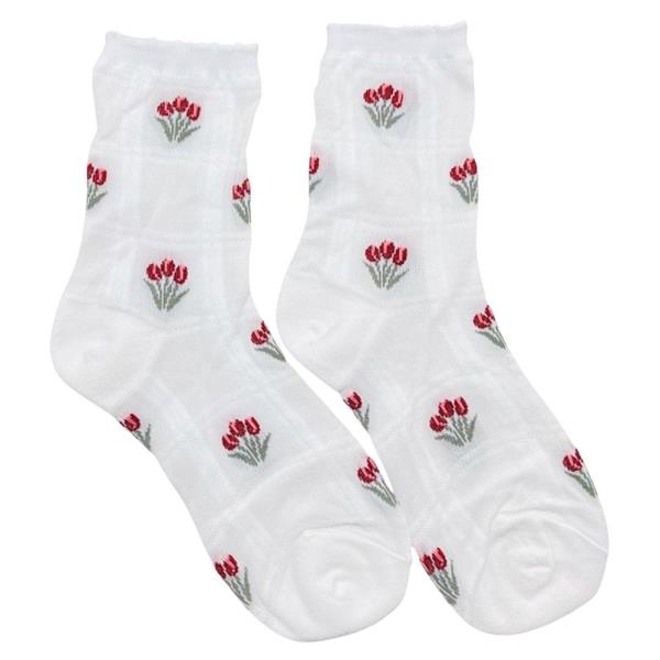 TULIP PATTERN CREW SOCKS