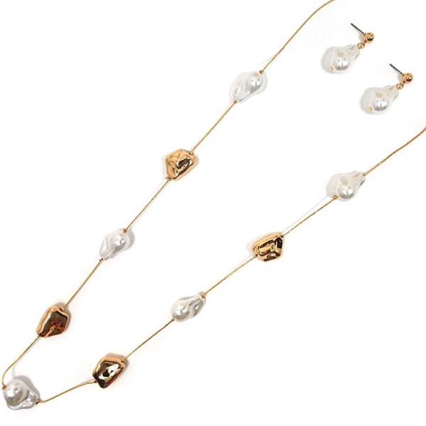 PEARL METAL NECKLACE