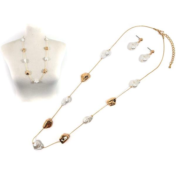 PEARL METAL NECKLACE