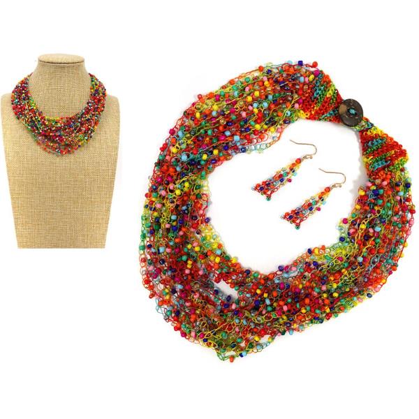 BEADED LAYERED NECKLACE