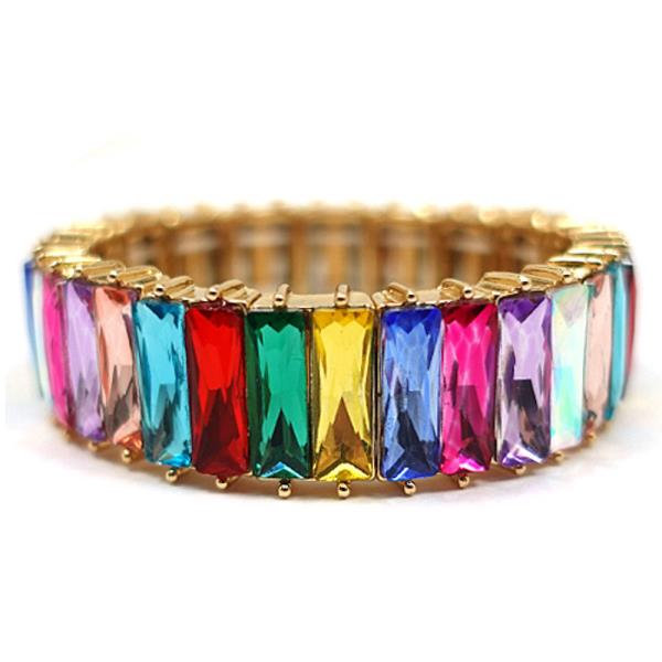 STRETCH RHINESTONE COLORED BRACELET