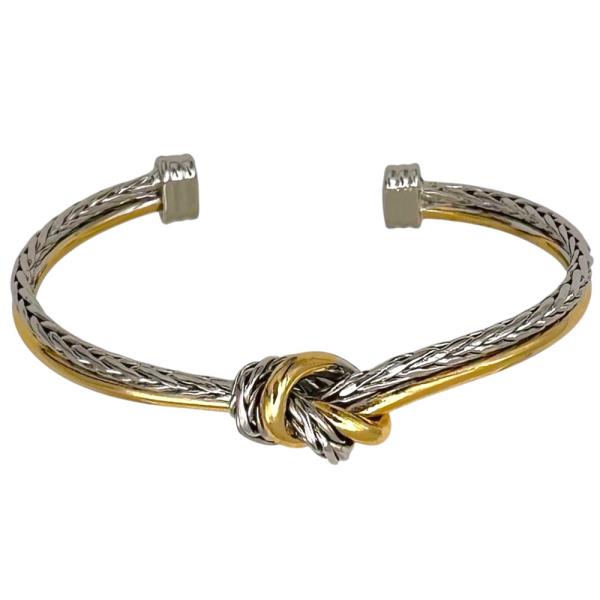 TWO TONE PONYTAIL KNOT CUFF BRACELET
