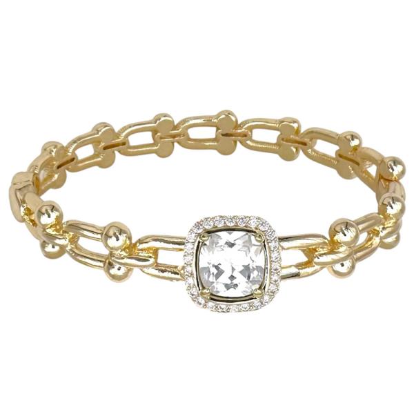 GOLD HARDWARE CZ SQUARE BANGLE
