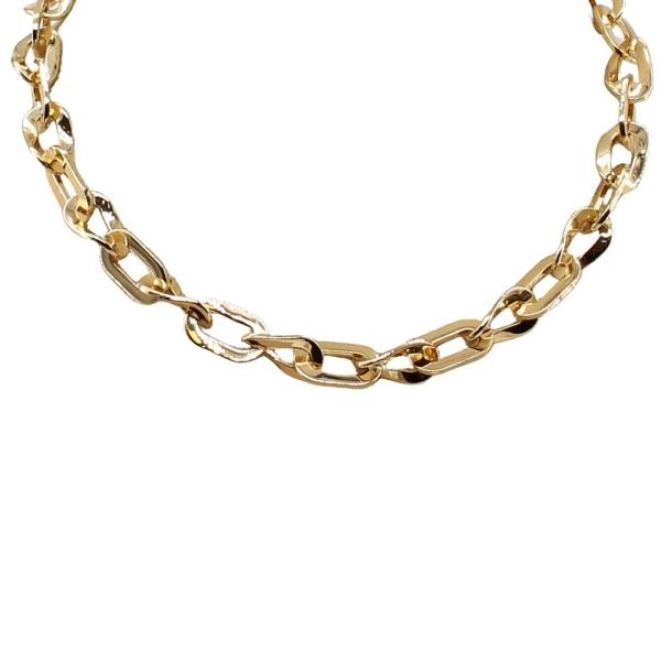 FLAT WAVY OVAL LINK CHAIN NECKLACE