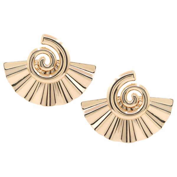 METAL SWIRL FAN SHAPED EARRING