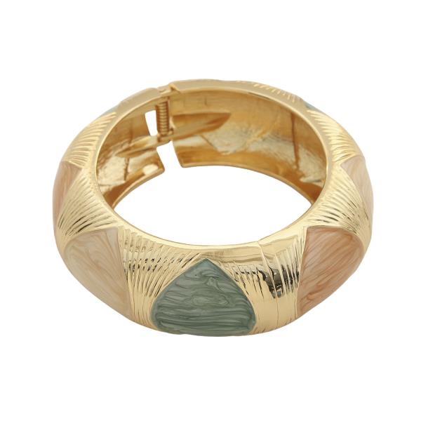 COLOR MARBLE DESIGN METAL BANGLE BRACELET