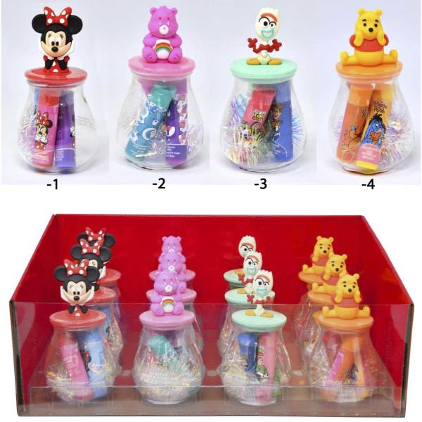 3PC LICENSED LIP BALM WITH TOPPER