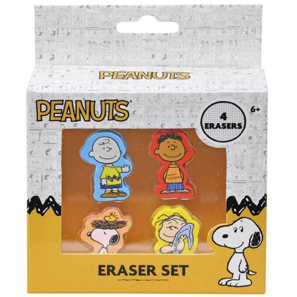 PEANUTS 4PC SHAPED ERASERS