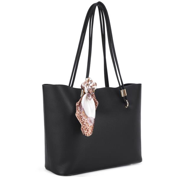 TEXTURED SCARF SHOULDER TOTE BAG