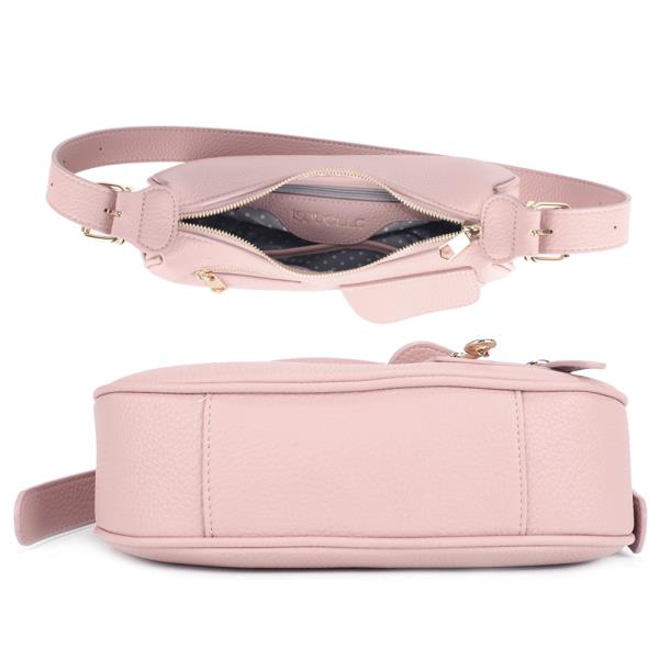 STYLISH DESIGN ZIPPER SHOULDER BAG W STRAP