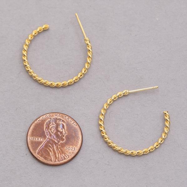 14K GOLD DIPPED TWIST HOOP EARRING
