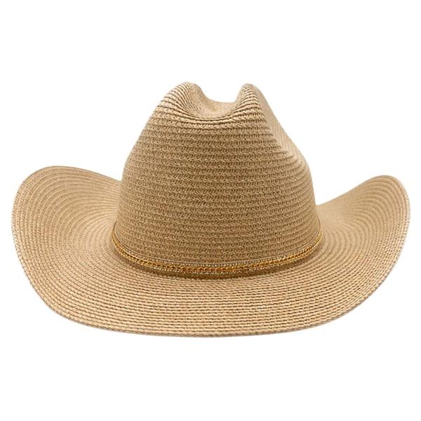 WOVEN STRAW OPEN WEAVE PANAMA COWBOY SUN HAT