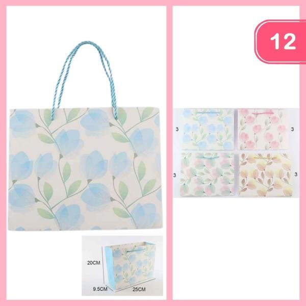 FLORAL PATTERN PAPER GIFT BAG (12 UNITS)