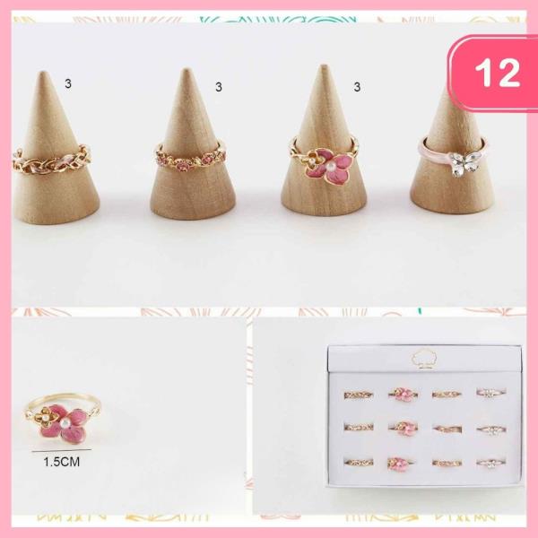 MULTI FLOWER RINGS (12 UNITS)