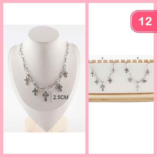 CROSS CHARM NECKLACE (12 UNITS)