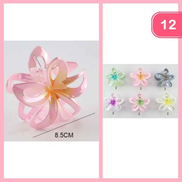 FLOWER HAIR CLAW CLIP (12 UNITS)
