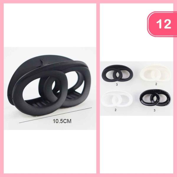DOUBLE CIRCLE HAIR CLAW CLIP (12 UNITS)