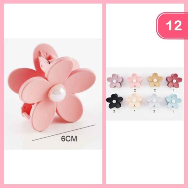 FLOWER PEARL HAIR CLAW CLIP (12 UNITS)
