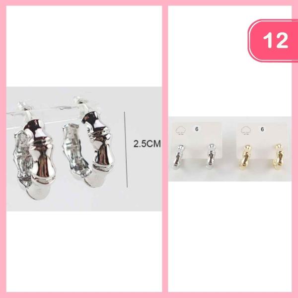 BAMBOO HOOP EARRINGS (12 UNITS)
