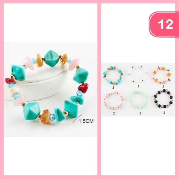 BEADED STONE BRACELET (12 UNITS)
