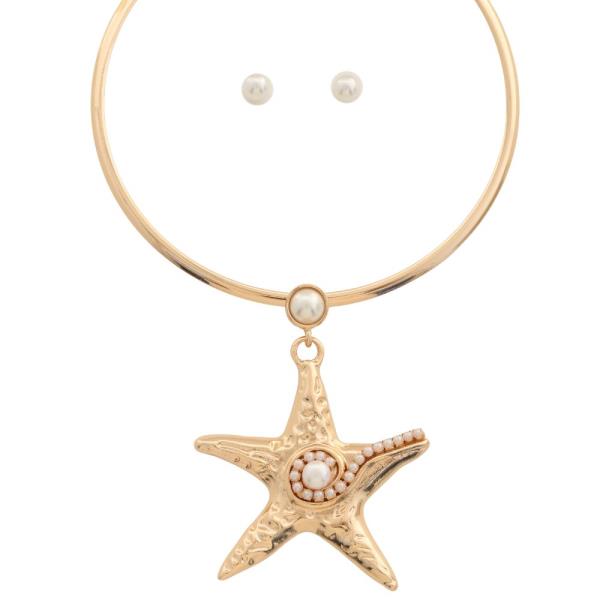 STARFISH PENDANT METAL NECKLACE