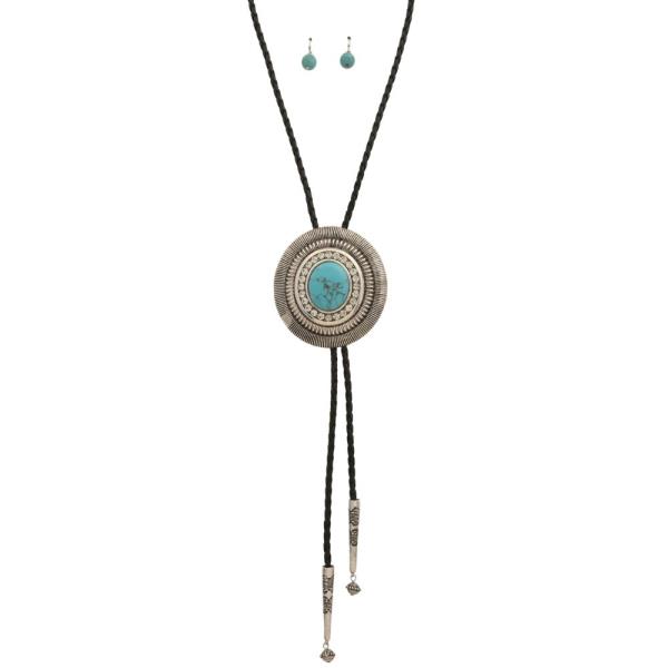 WESTERN CONCHO PU LEATHER NECKLACE