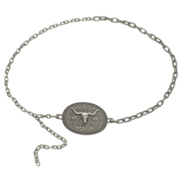 OVER LONGHORN CONCHO CHAIN BELT