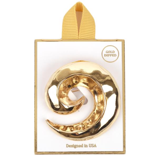 METAL ABSTRACT SPIRAL BROOCH PIN