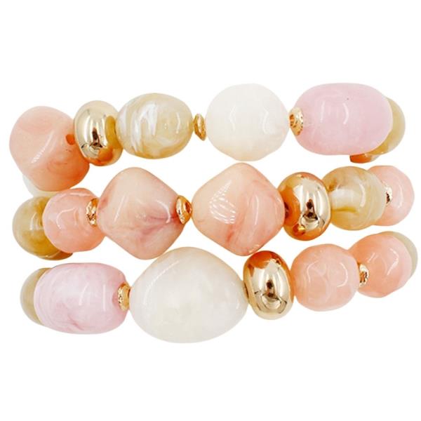 MIXED BEAD STRETCH MULTI BRACELET SET