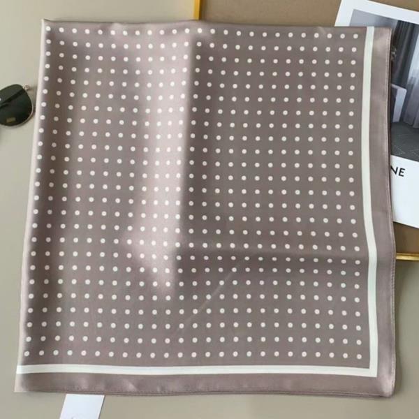 POLKA DOT SILKY BANDANA SQUARE NECK SCARF