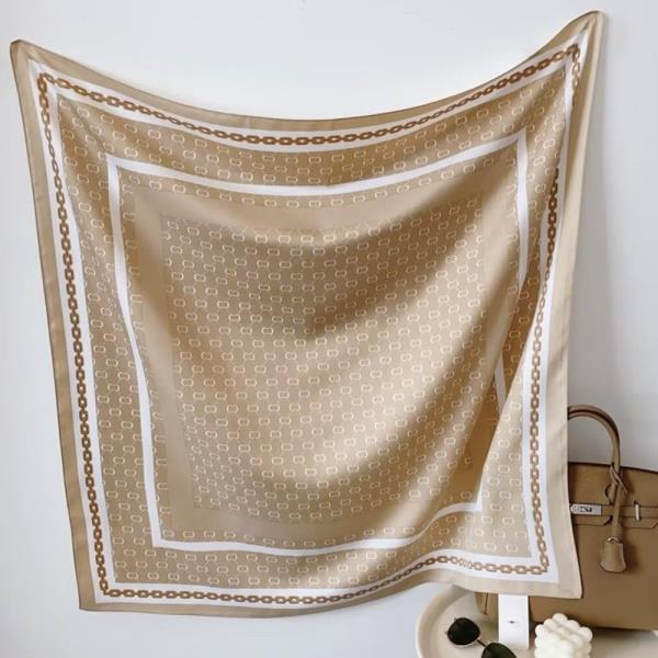 MONOGRAM SILKY BANDANA SQUARE NECK SCARF