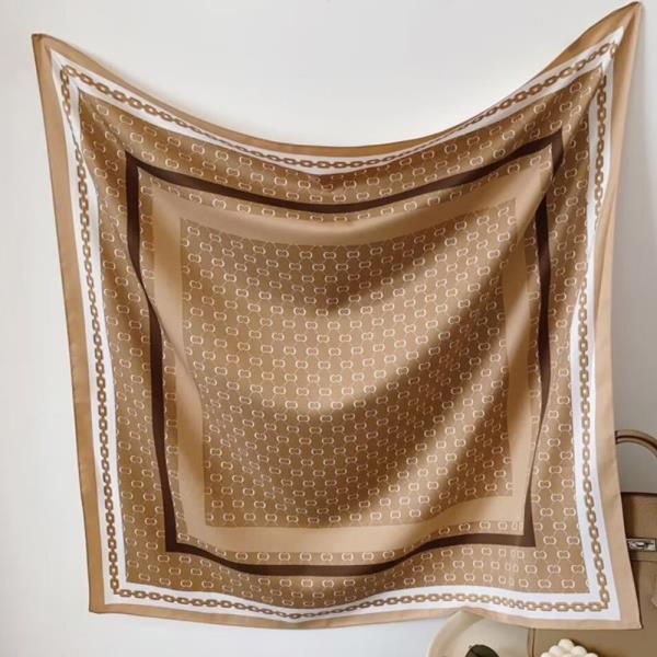MONOGRAM SILKY BANDANA SQUARE NECK SCARF