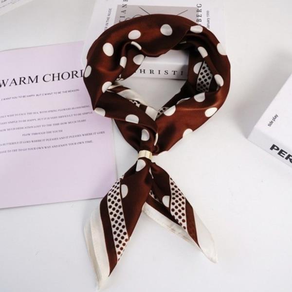 POLKA DOT SILK LIKE SCARF