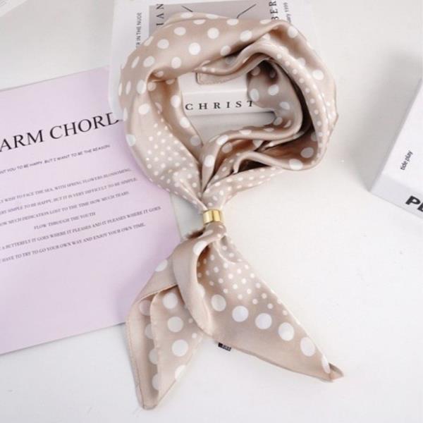 POLKA DOT SILK LIKE SCARF