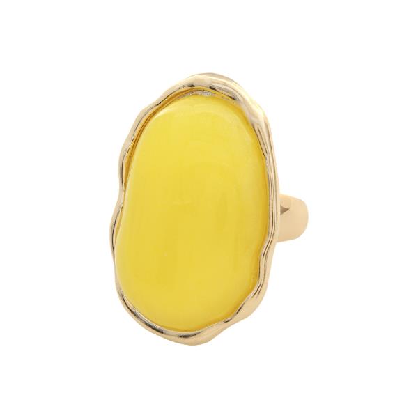 OVAL COLOR GEMSTONE METAL RING