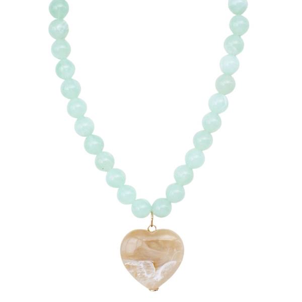 BEAD HEART PENDANT NECKLACE