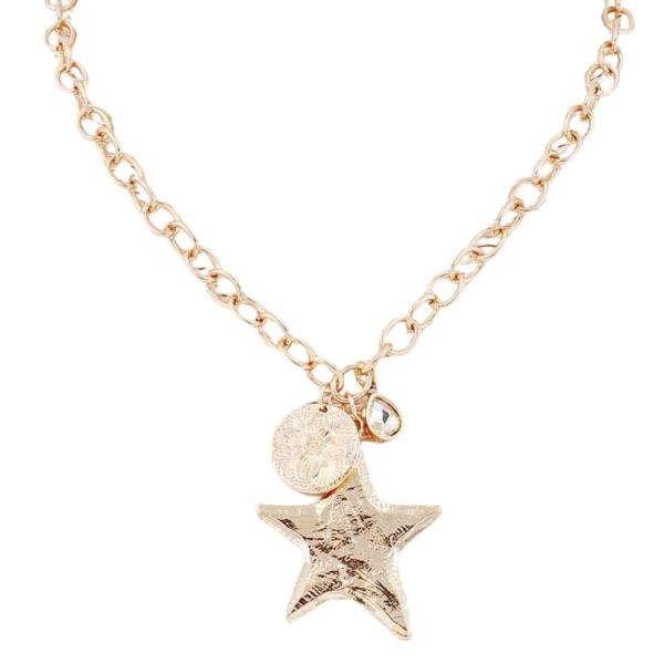 METAL STARFISH SHELL PENDANT NECKLACE
