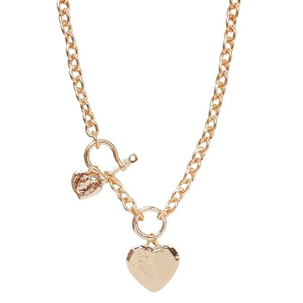 METAL CHAIN HEART PENDANT NECKLACE