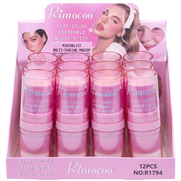 SOFT COLOR PERMEABLE BLUSH STICK (12 UNITS)
