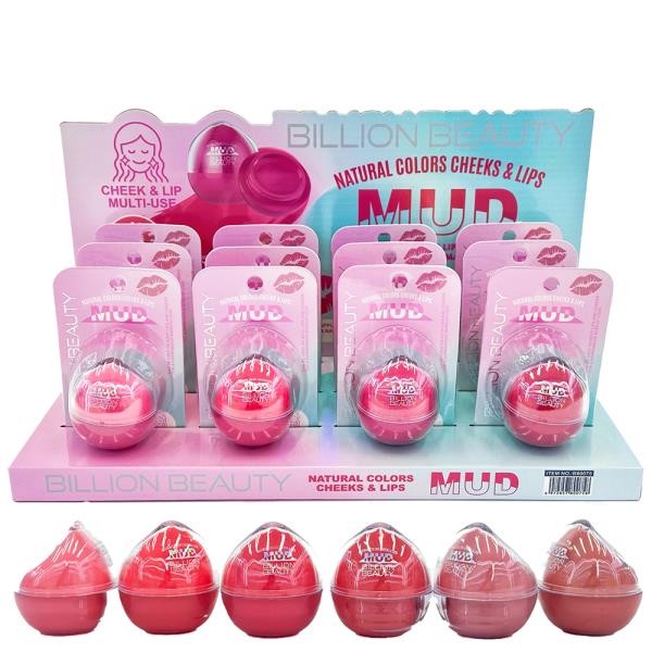BILLION BEAUTY MUD NATURAL CHEEKS AND LIPS (12 UNITS)
