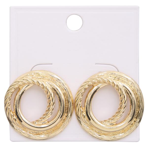 DOUBLE OPEN ROUND POST EARRING